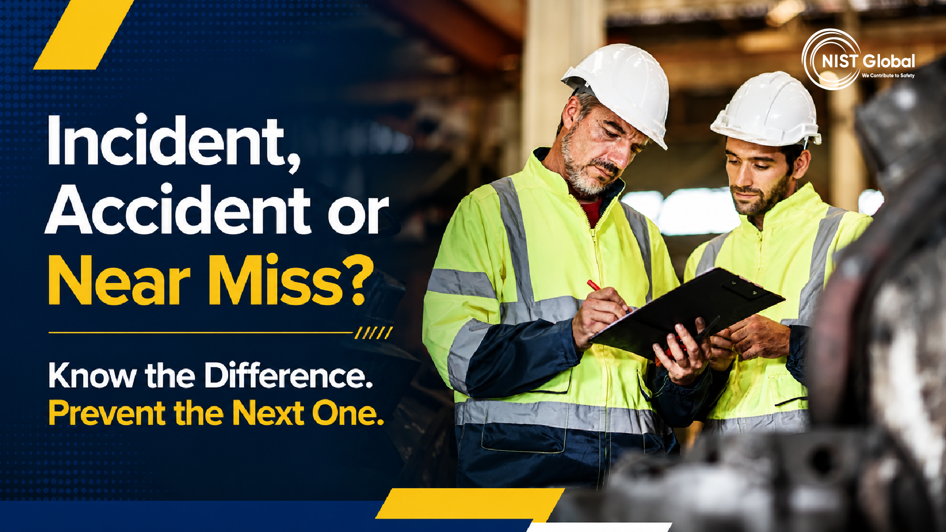 Difference between incident, accident, near miss